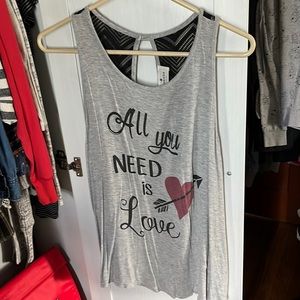 Threads Studio “All You Need Is Love” Tank with Back Detail